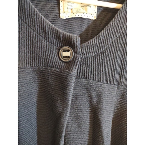 Saturday Sunday XL Women's Peplum Button Sweater Blue Textured Boho Anthro - Picture 5 of 11